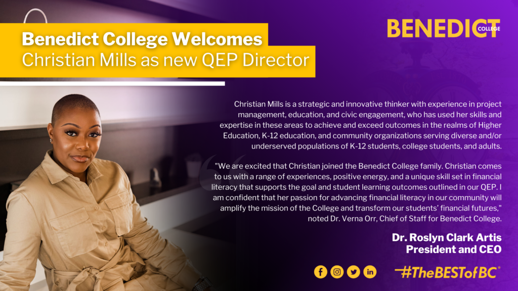 Welcome to Benedict College Christian Mills
